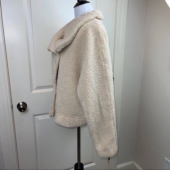 Free People Izzy Wrap Teddy Jacket Ecru Ivory - Picture 12 of 17